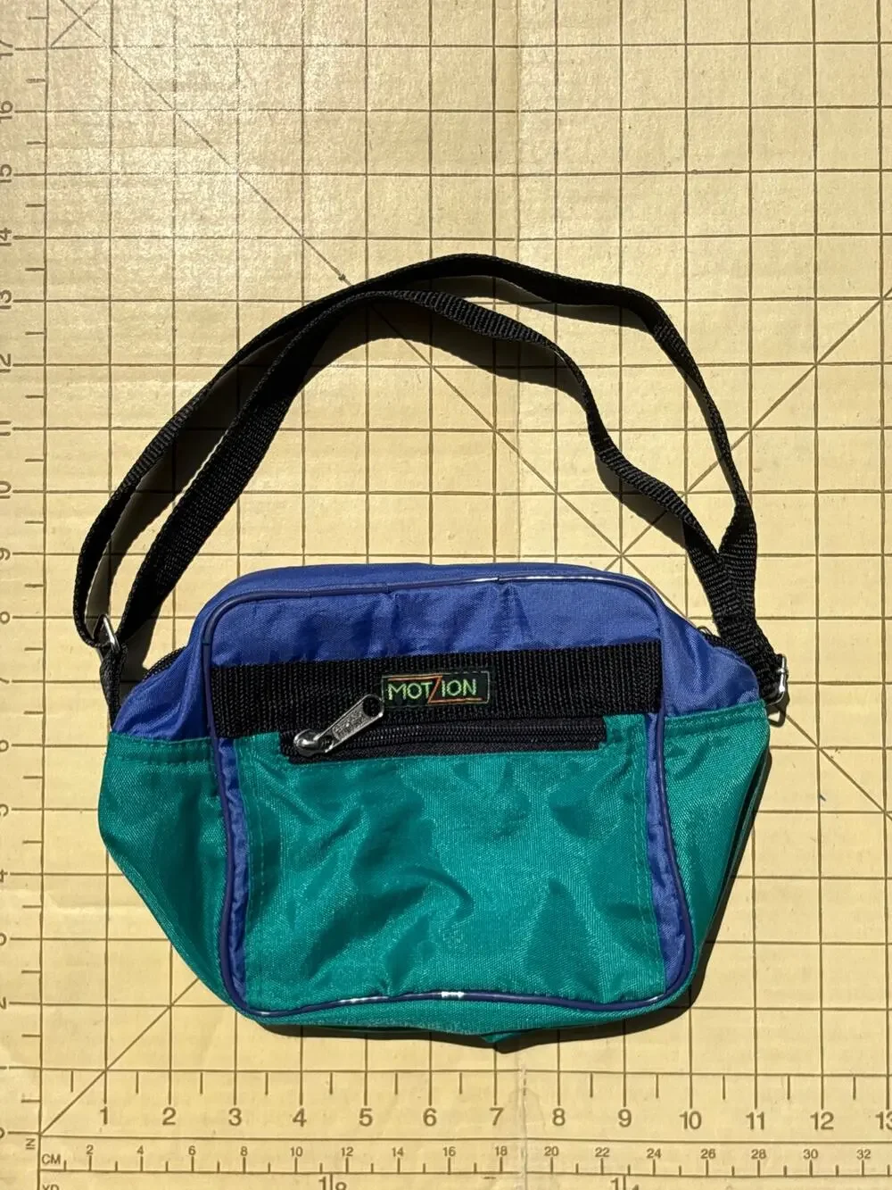 Vtg 90s Z Motion small pack insulated lunch box hand bag teal blue
